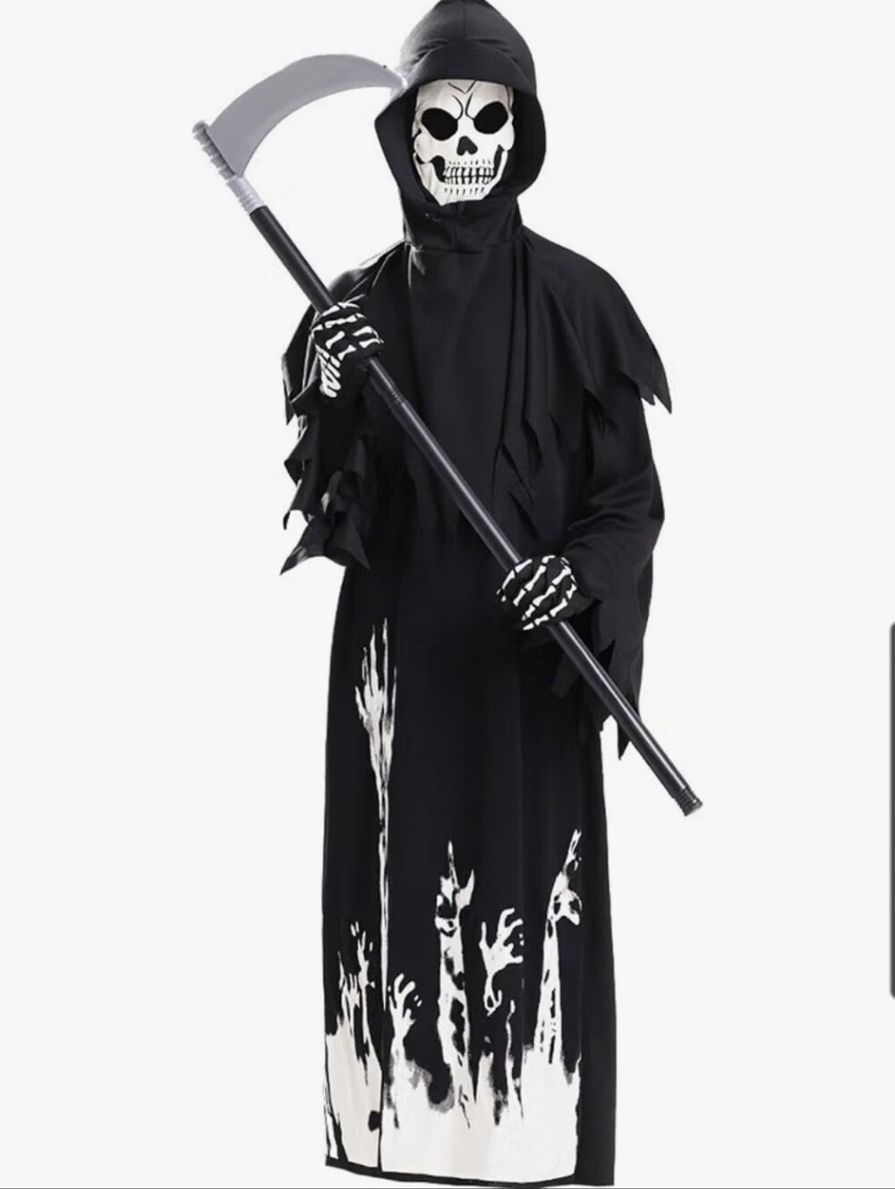 Kids Grim Reaper Glow-in-the-Dark Deluxe Phantom Costume Large 10-12 New